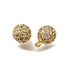 Rack Plating Brass Micro Pave Cubic Zirconia Charms KK-F883-07G-01-2