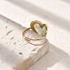 Heart Natural Green Aventurine Finger Rings STAS-Z112-10G-02-3