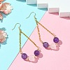 Natural Amethyst & Rose Quartz Dangle Earrings EJEW-JE05998-2