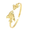 Marine Organism Brass Cuff Bangles for Women BJEW-D368-03K-G-4
