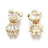 Brass Micro Cubic Zirconia Charms KK-N231-84-NF-2