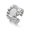 304 Stainless Steel Cuff Ring Components SA-CBA37BC-18B-P-1