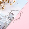 304 Stainless Steel Multi-strand Charm Anklets AJEW-AN00402-4