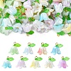 90Pcs 9 Colors Acrylic Flower Pendants PALLOY-CJ00074-1