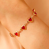 Brass Heart Link Bracelets WH-WGA7DD3-01-2
