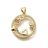 Rack Plating Brass Micro Pave Cubic Zirconia Pendants KK-L226-050G-01-1