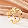 Hollow Brass Open Cuff Rings for Women RJEW-G343-08G-1