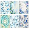 12Pcs 12 Styles Bleues Flower Scrapbook Paper Pad PW-WG3E2DC-01-2