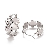 Non-Tarnish Flower 304 Stainless Steel Hoop Earrings for Women STAS-A057-16P-2