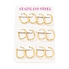 PVD Vacuum Plating 303 Stainless Steel Oval Hinged Hoop Earrings with 316 Stainless Steel Pins for Women EJEW-F285-31B-G-3