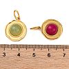 304 Stainless Steel Pave Mixed Gemstone Pendants STAS-M110-02G-3