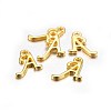 Golden Plated Alloy Letter Pendants X-PALLOY-J718-01G-A-2