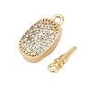 Brass Micro Pave Clear Cubic Zirconia Box Clasps KK-P291-38G-2