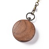 Ebony Wood Pocket Watch with Brass Curb Chain and Clips WACH-D017-A01-04AB-3