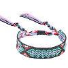 Polyester-cotton Braided Rhombus Pattern Cord Bracelet FIND-PW0013-001A-13-1