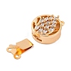 Brass Micro Pave Clear Cubic Zirconia Box Clasps KK-C076-10G-2