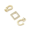 Brass Micro Pave Clear Cubic Zirconia Fold Over Clasps LS-KK-U059-18G-2