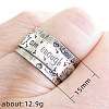 Dandelion with Word Pattern Alloy Finger Rings FS-WG2A4E2-04-2