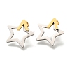 Ion Plating(IP) 304 Stainless Steel Hollow Star Stud Earrings EJEW-C118-06D-2