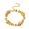 Brass Micro Pave Cubic Zirconia Link Chain Bracelets for Women BJEW-H639-01G-6