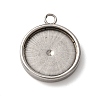 201 Stainless Steel Pendant Cabochon Settings STAS-D379-04E-P-1