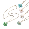 Natural & Synthetic Mixed Gemstone Clover Pendant Necklaces NJEW-JN05132-2