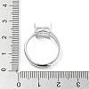 Square Adjustable 925 Sterling Silver Ring Components STER-G042-04P-4