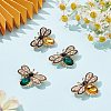 WADORN 4Pcs 2 Colors Bee Rhinestones Pin JEWB-WR0001-06-4