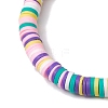 3Pcs 3 Colors Polymer Clay Disc Beaded Stretch Bracelet Sets BJEW-JB10439-01-5