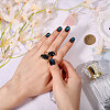 1Pc Raw Natural Gemstone Nuggets Beads Alloy Cuff Rings RJEW-PH0001-15C-3