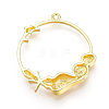 Rack Plating Alloy Open Back Bezel Pendants X-PALLOY-Q351-31G-FF-2