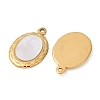 304 Stainless Steel Natural White Shell Pendants STAS-L288-04G-02-2