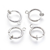 Brass Clip-on Hoop Earrings KK-L169-06P-1