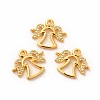 Eco-Friendly Rack Plating Brass Micro Pave Clear Cubic Zirconia Connector Charms KK-F851-09G-3