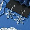 Christmas Snowflake Glass Dangle Earrings EJEW-TA00507-4