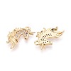 Brass Pave Clear Cubic Zirconia Pendants KK-T081-03G-2