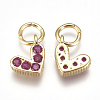 Brass Micro Pave Cubic Zirconia Charms ZIRC-F111-08G-3