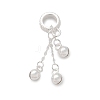 925 Sterling Silver Jingle Bell Tassel European Dangle Charms STER-D300-19S-1