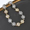 Brass Micro Pave Clear Cubic Zirconia Link Chain Bracelets for Women BJEW-C156-06B-GP-3