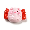 Pig Theme Opaque Resin Cabochons RESI-H154-01E-1
