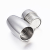 Smooth 304 Stainless Steel Rice Magnetic Clasps with Glue-in Ends STAS-H402-51P-6mm-2