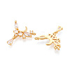 Brass Micro Pave Cubic Zirconia Pendants X1-KK-N263-46G-2