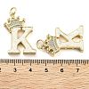 Brass Micro Pave Clear Cubic Zirconia Pendants KK-G498-01K-02-3