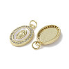 Brass Micro Pave Cubic Zirconia Pendants KK-G485-19B-G-2
