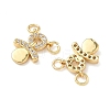 Brass Micro Pave Clear Cubic Zirconia Charms KK-P342-10G-2