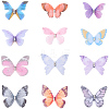 60Pcs 12 Styles 3D Gauze Butterfly Ornament Accessories FIND-SP0020-64A-7