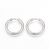 Tarnish Resistant 201 Stainless Steel Huggie Hoop Earrings X-MAK-R021-17mm-1
