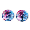 Half Round/Dome Tree Pattern Glass Flatback Cabochons for DIY Projects GGLA-Q037-25mm-M28-01-3