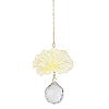 Brass Hollow Lotus Leaf Hanging Ornaments HJEW-E012-03G-02-3