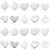 100Pcs 10 Styles 201 Stainless Steel Stamping Blank Tag Pendants STAS-CJ0002-24-1